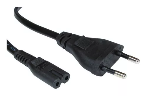 Cable De Poder Tipo 8 Ocho A Ficha De 2 Patas Redondas