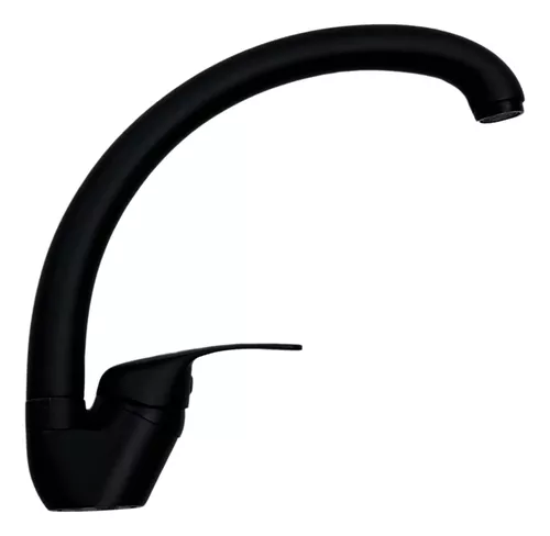 Monocomando Cocina Para Mesada Pico Alto Capri 35mm Negro Mate